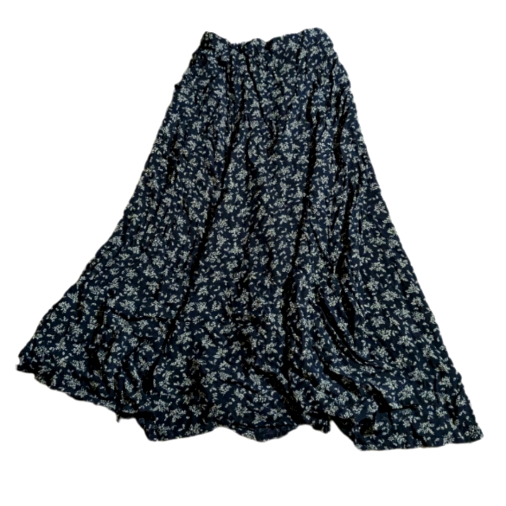 Eddie Bauer gray floral wrap skirt size 10
